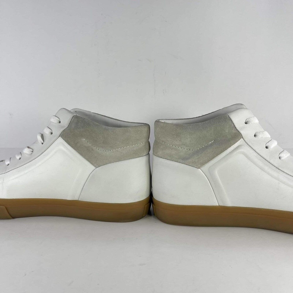 Vince Men's Fynn Leather High Top Sneaker US 11 White Lace-Up Mid Shoes boot - Picture 8 of 11